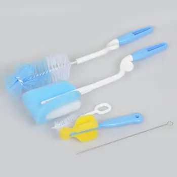 

Baby Products 360 Degree Sponge Bottle Brush With Nipple Brush Straw Brush Five-Piece Set Bottle Brush Set Of 5