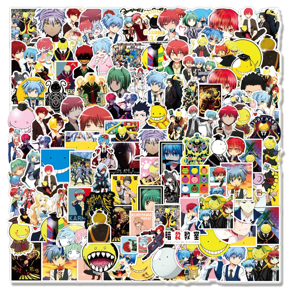 10/30/50/100 Uds Anime Assassination Classroom Graffiti calcomanías para cuadernos Ordenador de monopatín adhesivos para el equipaje juguete