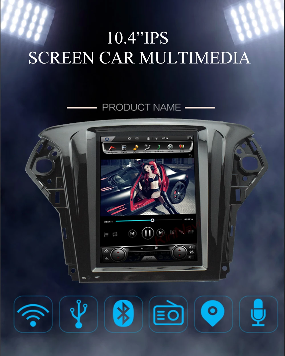 KiriNavi вертикальный экран Tesla стиль 10," Android 8,1 Автомагнитола для Ford Mondeo аудио gps навигация автомобильный мультимедийный 2007-2012