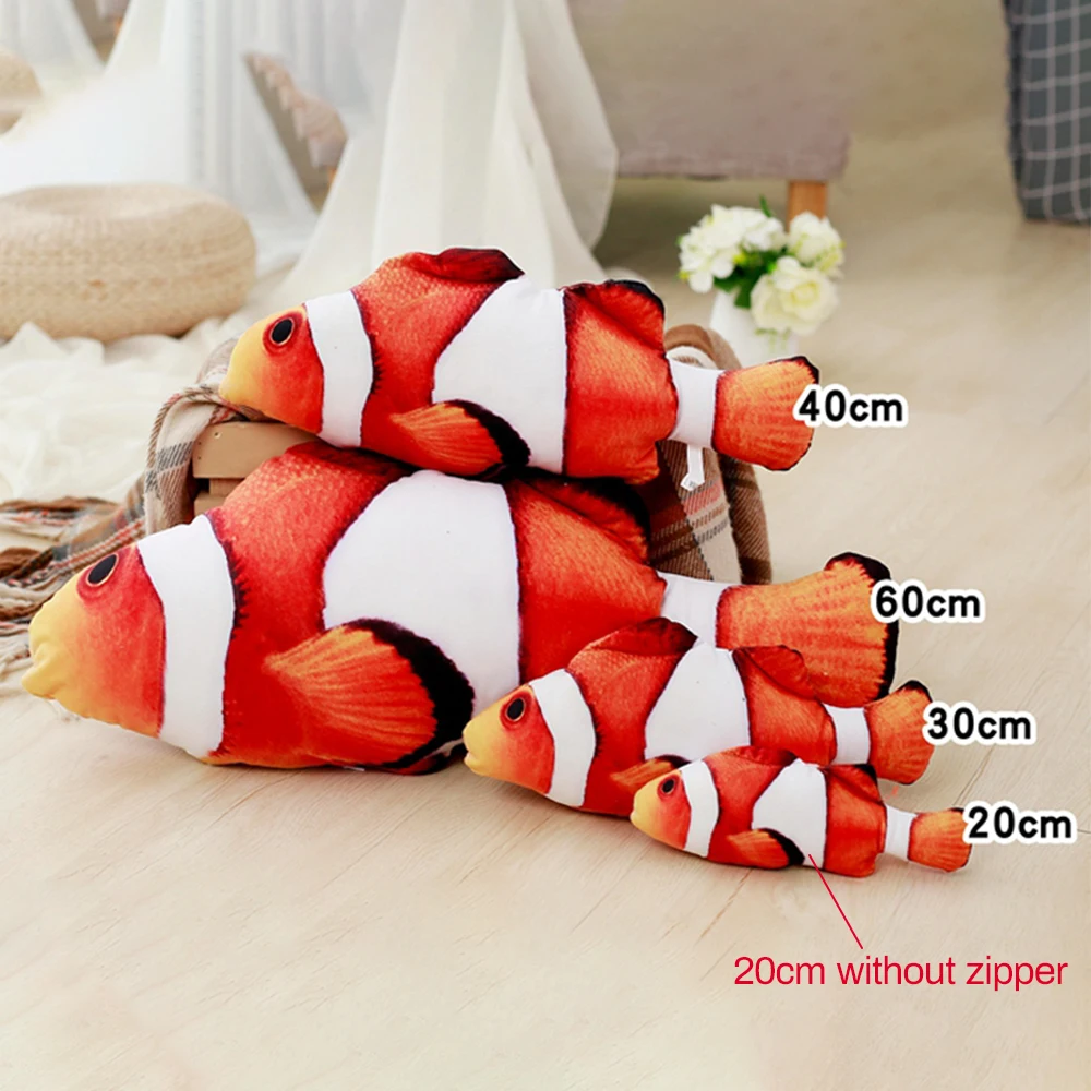 20/30/40CM Plush Pet Cat Simulation Fish Toy Creative Pet Cat Kitten Chewing Playing Toy Biting Supplies Dropshiping