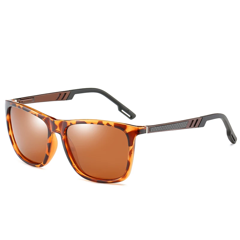 ELITERA фирменный дизайн классические Поляризованные солнцезащитные очки для мужчин вождения Пружинистые дужки солнцезащитные очки UV400 - Цвет линз: leopard