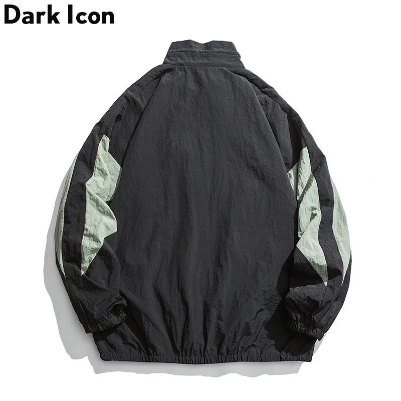 Мужская ветровка в стиле пэчворк с темными значками, новинка, модная куртка в стиле хип-хоп, пальто, уличная одежда для мужчин