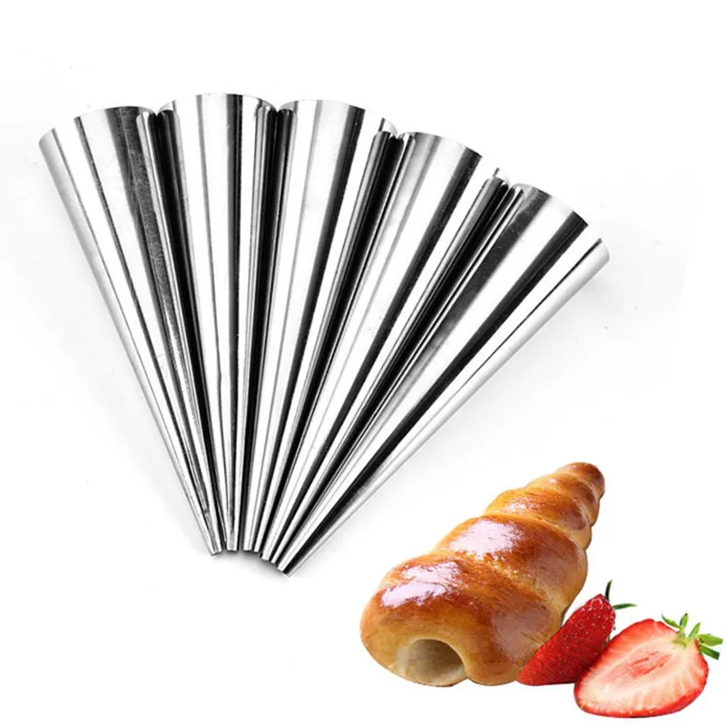 5/10Pcs Conical Tube Cone Roll Moulds cake mould Spiral Croissants Molds Cream Horn Mould Pastry Mold Cookie Dessert Kitchen Baking Set