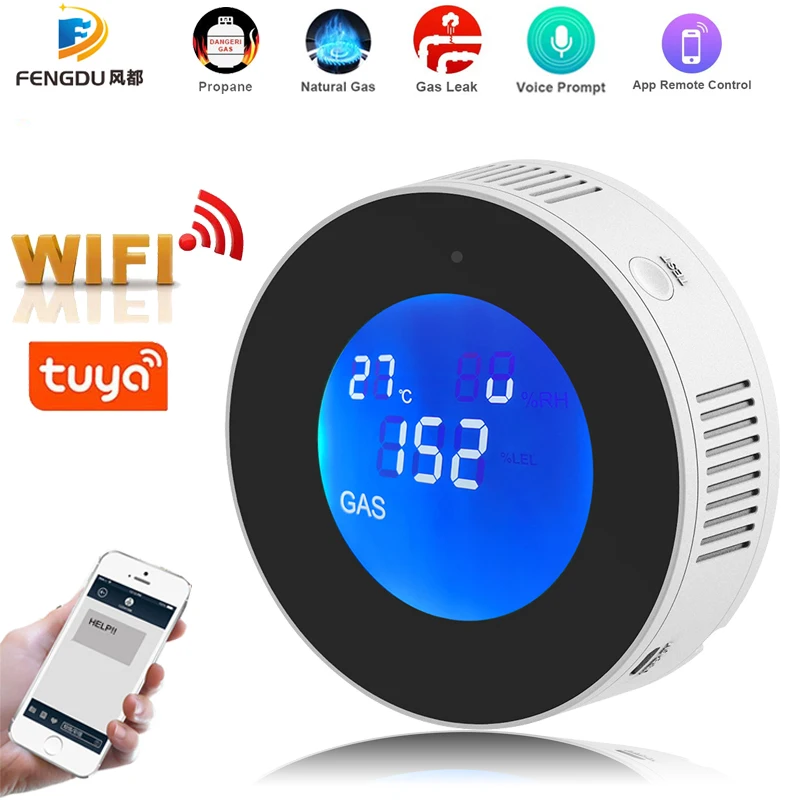 Детектор Утечки Природного Газа с сигнализацией смарт детекторы Tuya WiFi для дома