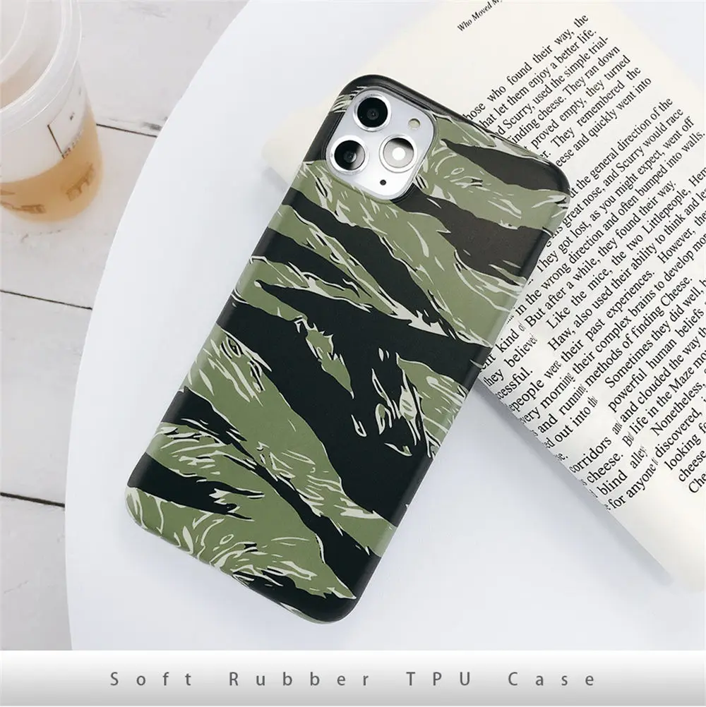 Lovebay камуфляжный чехол для телефона iPhone 7 8 6 6S Plus 11 Pro X XR XS Max армейский зеленый Модный Камуфляжный мягкий IMD силиконовый чехол