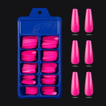 

Fake Nails 100pcs Long Nails With Color Fake Nails, No Need to Apply Nail Polish, Convenient and Simple