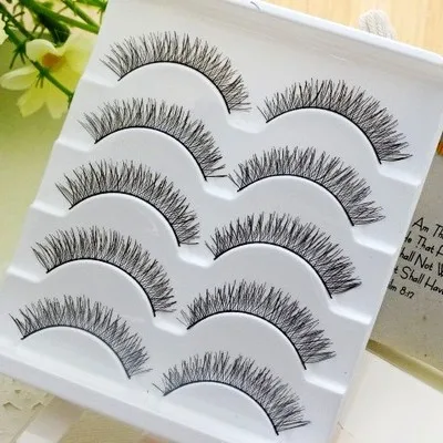 wholesale 5 pairs Makeup Cotton stem Handmad Natural Fashion False Eyelashes Soft long Eye Lash Cosmetic Free shipping | Красота и