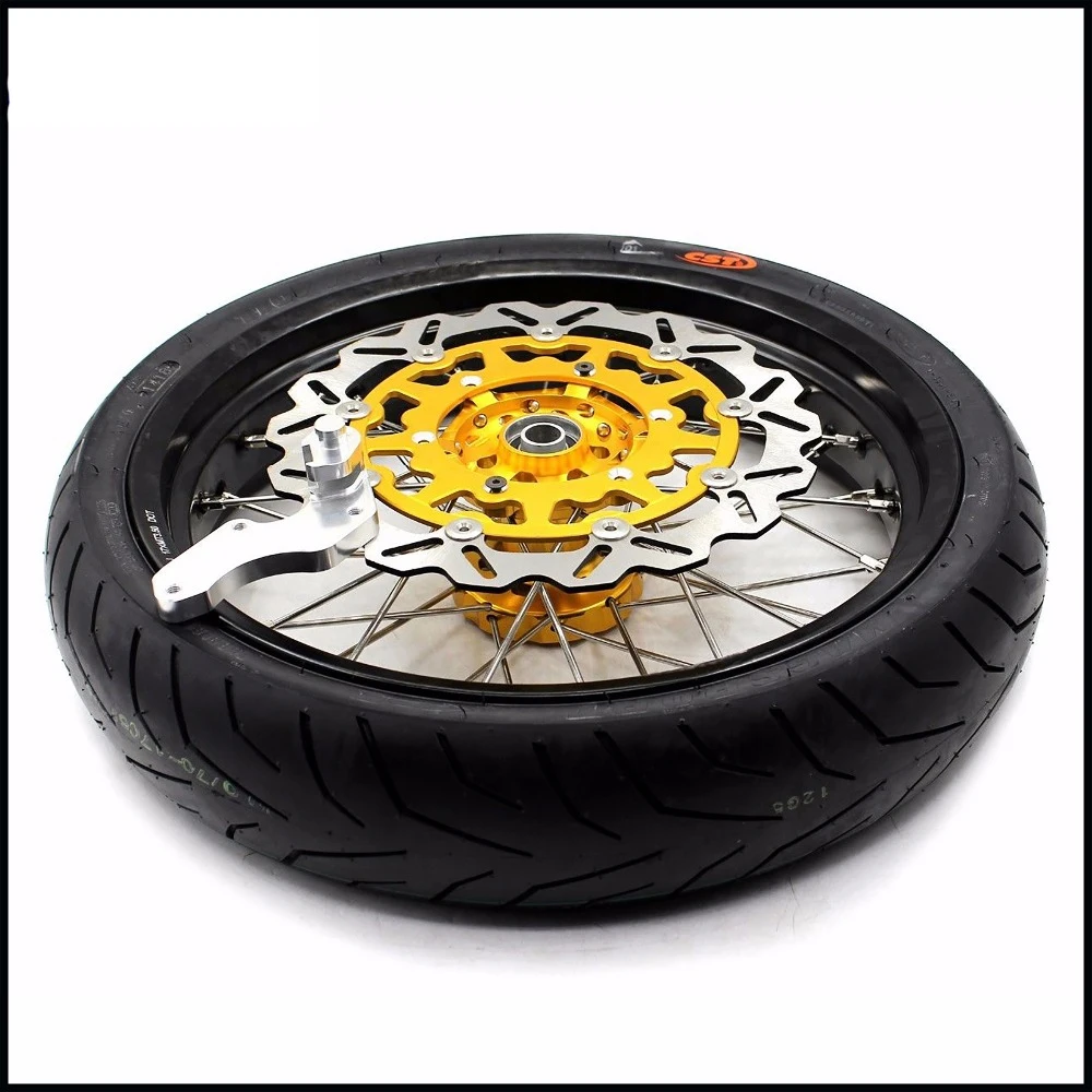 KKE 3 5/4 25 комплект колес Supermoto CST для Suzuki DRZ400SM 2005 2020 передний золотой диск мотокросса