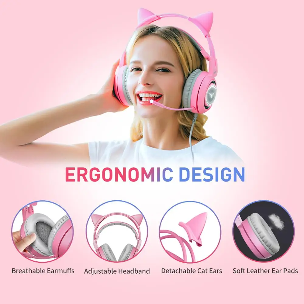 SOMIC G951S Pink Gaming Headphones Virtual 7.1