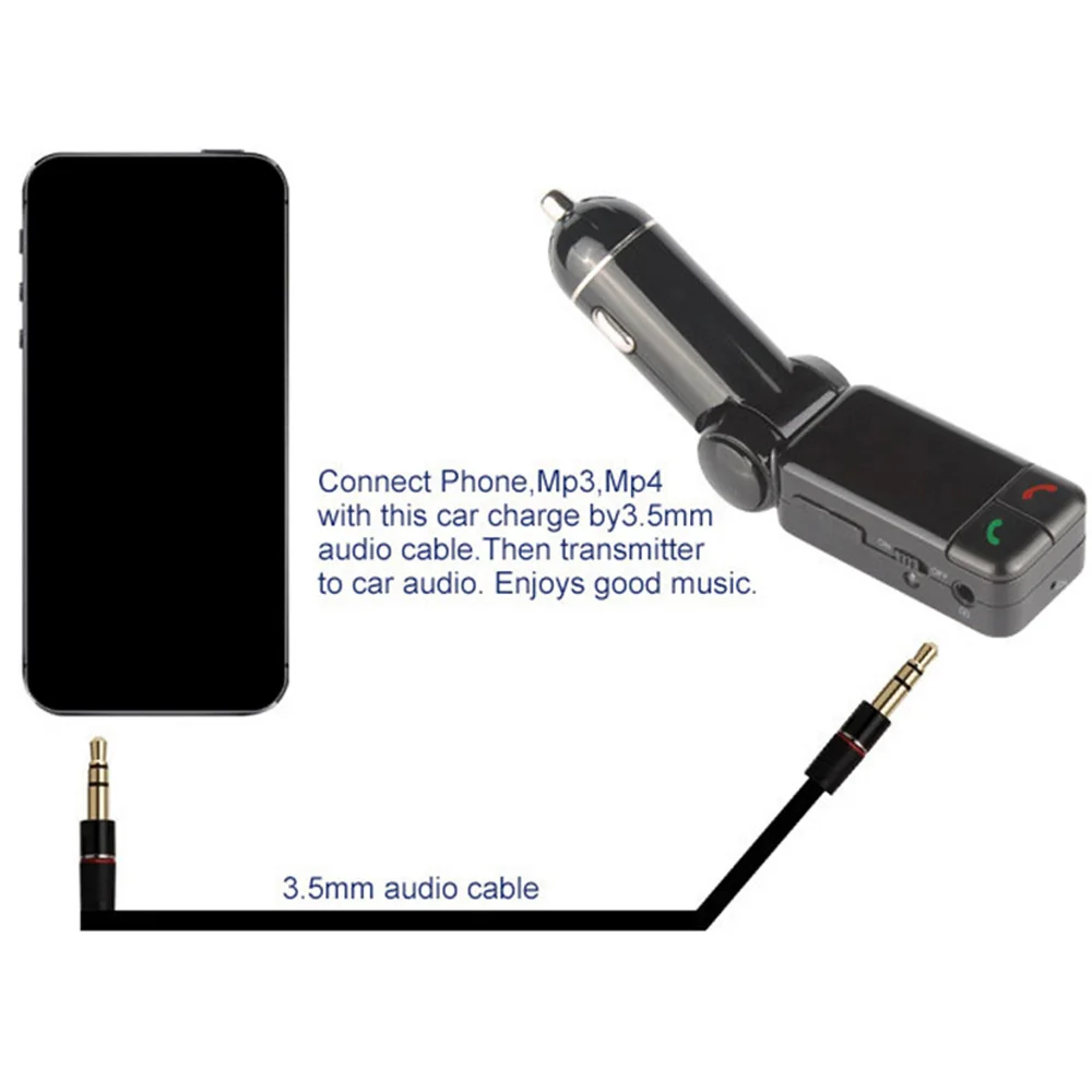 Car Bluetooth FM Transmitter Hands Free Car Kit MP3 Audio Player Wireless Modulator USB Charger for Mobile Phone