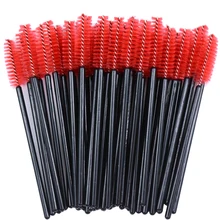  OKAYLASH 50Pcs Disposable Micro Glitter Eyelash Mascara Wands Mini Crystal Eye Lashes Brush Comb Pink White Spoolies 