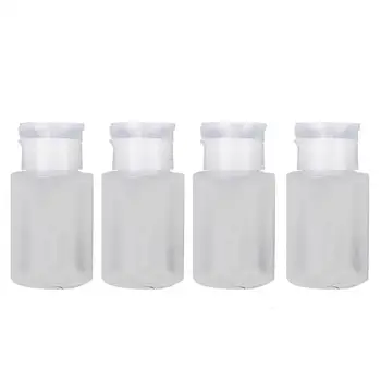 

4pcs Manicure Cleaner Bottles Press Pump Container Manicure Remover Holder Storage Bottle for Home Shop 120ml