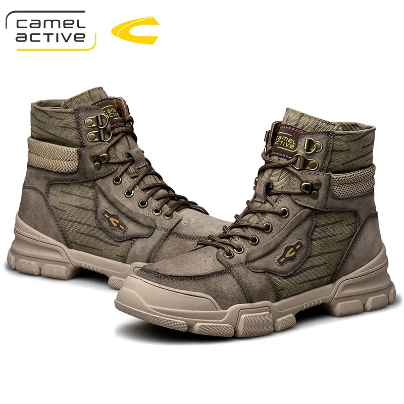 

Camel Active New Outdoor Sports High-Top Genuine Leather Hiking Men Shoes Antiskid Breathable Mountain Climbing Trekking Boots
