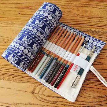 

36/48/72 Holes Pencil Bag Case Box Roll Pen Pouch Pencilcase Wrap Stationery School Supplies Gift