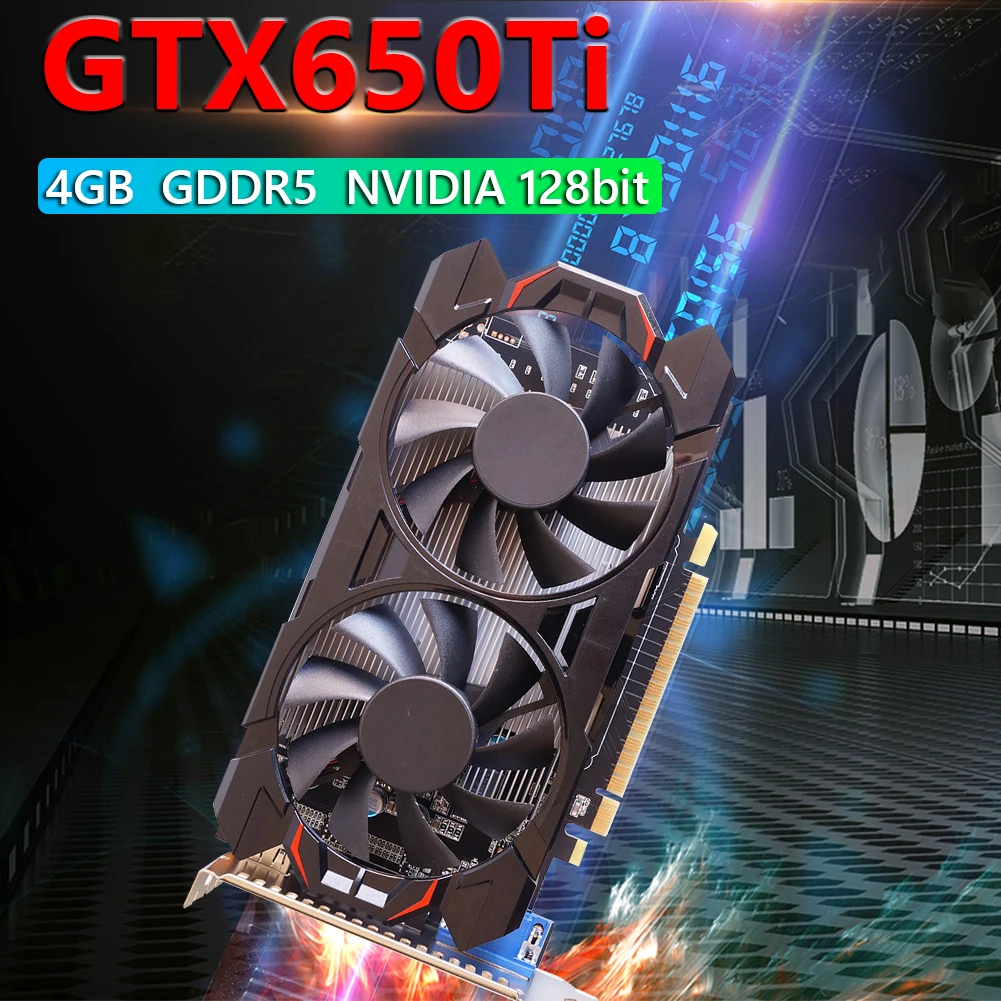 GTX650Ti 2G 4G 128 bit Discrete graphics card GDDR5 NVIDIA Low-Noise Desktop Computer Graphic Card with Dual Cooling Fan good video card for gaming pc