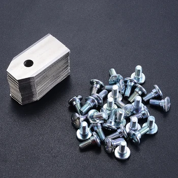 

30pcs 0.75mm Titaniu Lawnmower Blade Lawn Mower Replacement Blade For Garden Grass Trimmer Silver