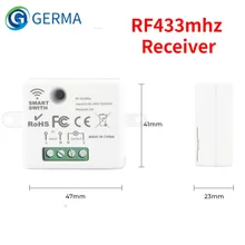 Germa mini sem fio inteligente interruptor de luz elétrica 433mhz rf relé receptor casa lâmpada led ligar/desligar 220v