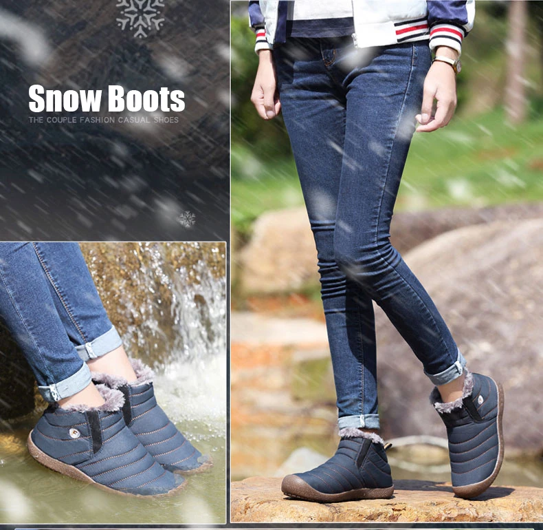 Damyuan Fashion Winter Snow Men's Sneakers Outdoor Warm and Comfortable Windproof Waterproof Non-slip Casual Running Shoes