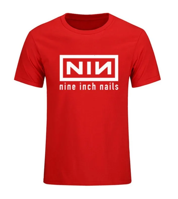 red One yona/Новая модная летняя футболка Nine Inch Nails Rock Band, повседневные футболки в стиле хип-хоп, хлопок, Мужская брендовая одежда с вырезом лодочкой - Цвет: red