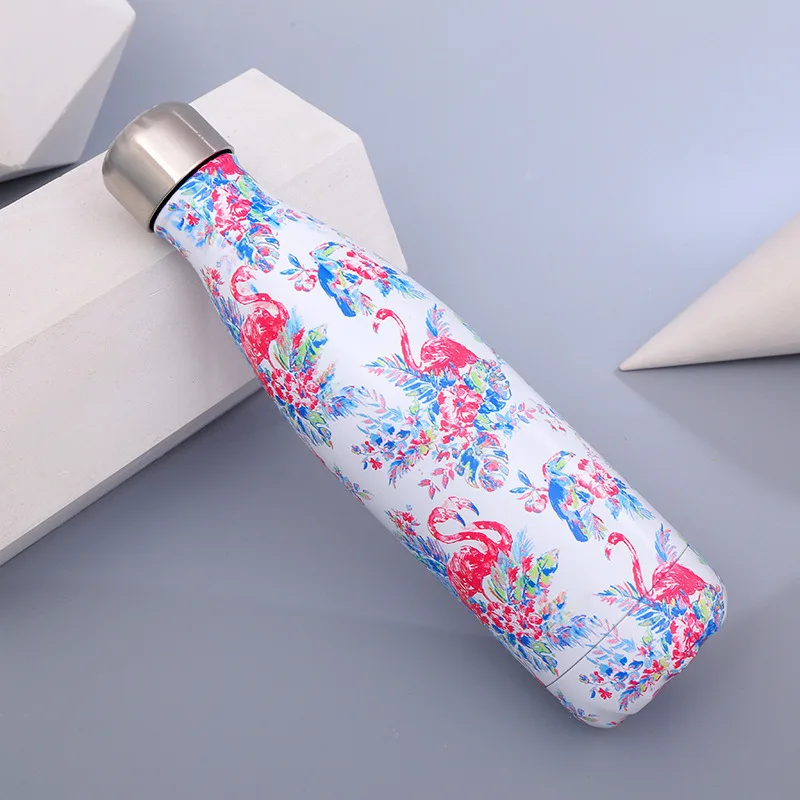 E Фламинго облумен вассер Flasche BPA FREI Edelstahl Bier Tee Kaffee термос Flasche Reise Sport Gym Trinken Flasche Isolierte Tasse - Цвет: E