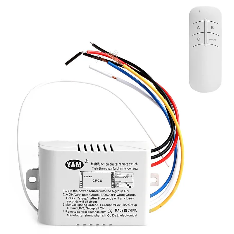 

Wireless 1 Channel ON/OFF Lamp Remote Control Switch Receiver Transmitter G88A