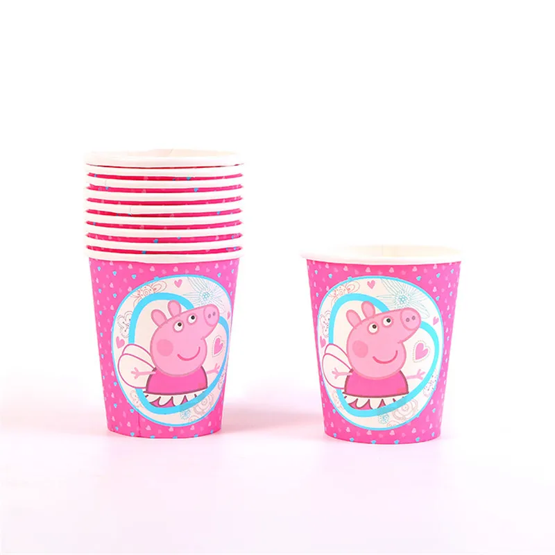 Peppa pig семья Свинки Пеппы пакет папа мама фигурка оригинальная Pelucia аниме Свинка Пеппа вечерние украшения игрушки - Цвет: 10pcs