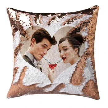 

Personalized Sequin Throw Pillow Gift Print Your Image Custom Mermaid Pillow Custom Pillow Cover Print My Kids Photo