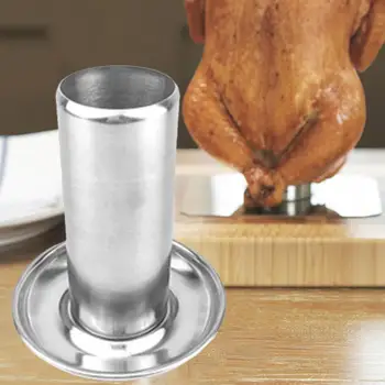 

Chicken Duck Holder Rack Grill Stand Roasting For BBQ Rib Stainless Steel grilled chicken plate with beer can outdoor stand tool