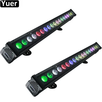 

2Pcs/Lot 18X18W RGBWA-UV LED 6IN1Waterproof Pixel Point Control Wall Washer Light IP65 DMX512 Color Music Bar DJ Disco Lights