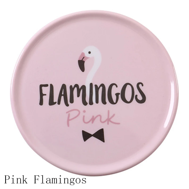 Pink Flamingos Противоскользящий коврик для чаши, изоляционный коврик 16,5 см, коврики для стола с рисунком из мультфильма, 1 шт., украшения для дома, INS style, аксессуары для кухни - Цвет: Pink Flamingos