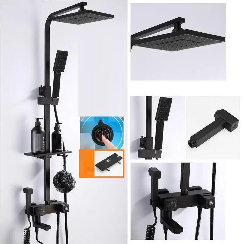 Version M Набор для душа Regadera Black Conjunto Doccia Ducha Piscina Preto panel для ванной комнаты - Цвет: Version M