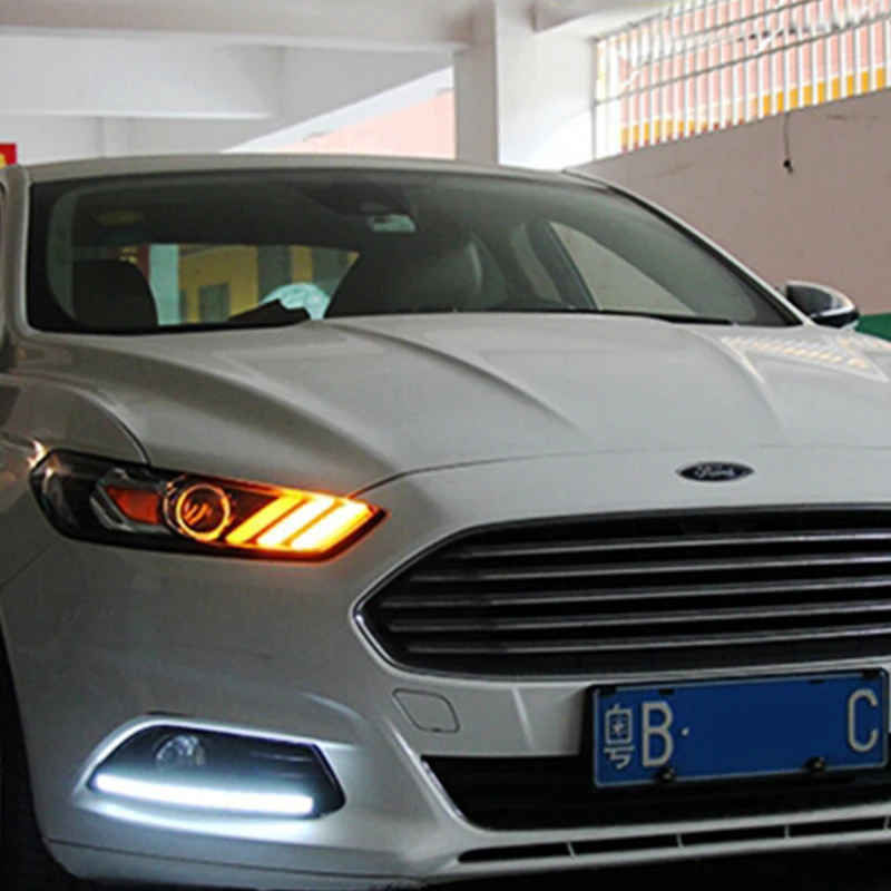 Автомобильный Стайлинг для Ford Fusion фары 2013- Mondeo DRL Mustang Дизайн Hid динамический сигнал биксенон светодиодный луч аксессуары