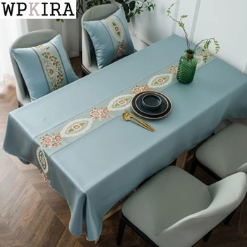 

American Country Cotton And Linen Solid Color Jacquard Tablecloth Coffee Table Dining Table Custom Tablecloth ZB-DS-L022&40
