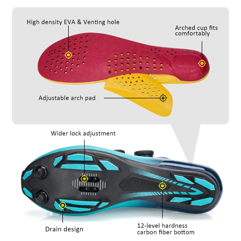 Santic велосипедная обувь MTB Кроссовки противоскользящие износостойкие профессиональные самоблокирующиеся уличные спортивные велосипедные кроссовки MS19003