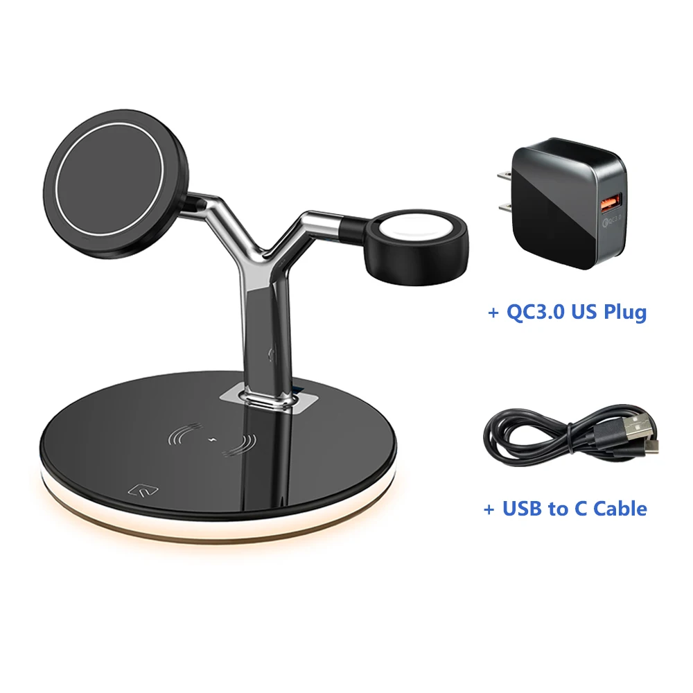 65w charger usb c 3 in 1 Magnetic Wireless Charger 15W Fast Charging Station for iPhone 12 Pro Max Charger Stand for Apple Watch Airpods Pro 3in1 charger 100w Chargers