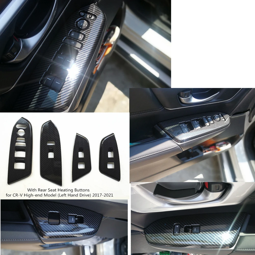 

Для Honda CR-V 2021 аксессуары для интерьера из углеродного волокна ABS крышка панели переключателя с внутренним окошком 4 шт. Высококачественная модель