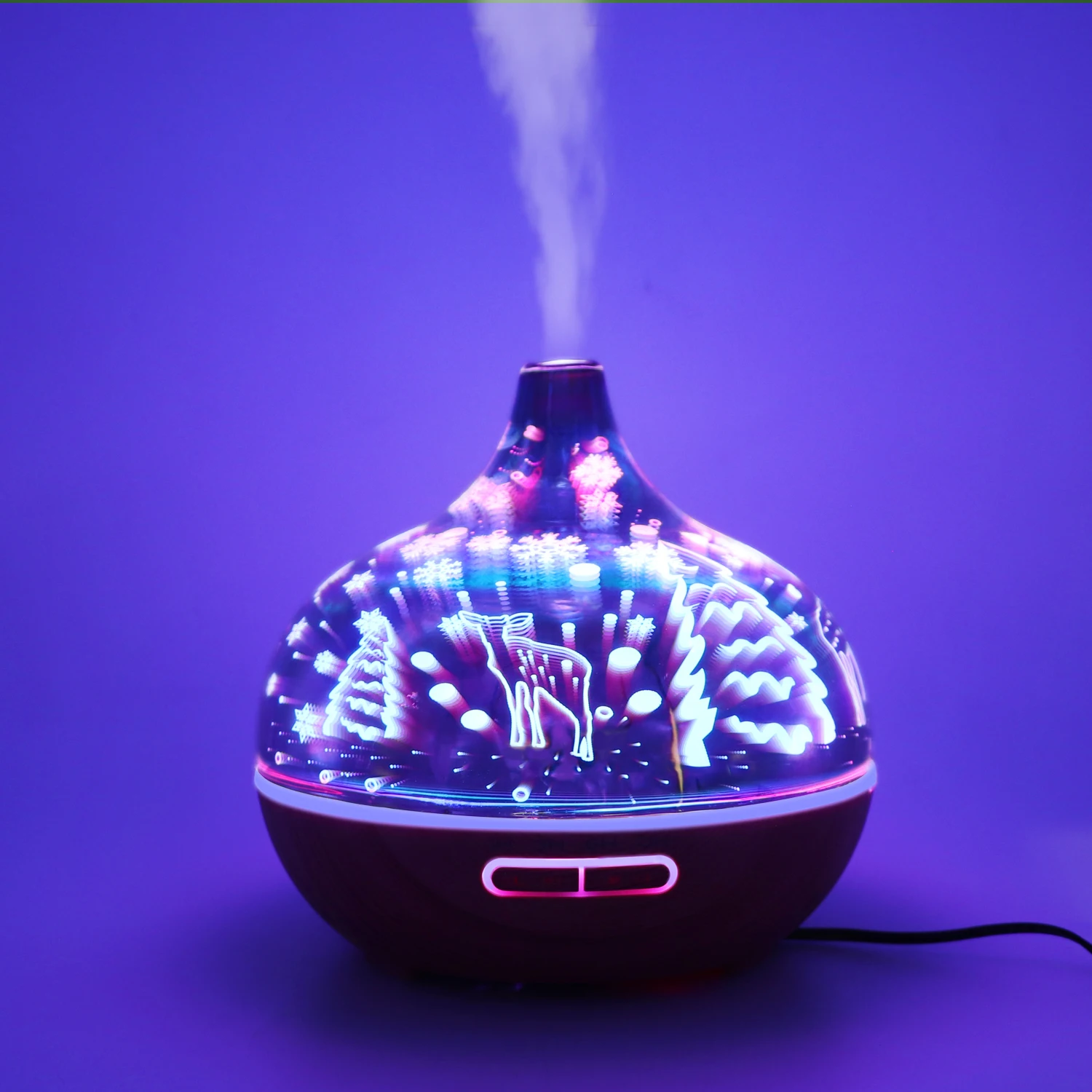 00ml Ultrasonic Humidifier With Remote Control 3D Electric Aromatherapy Essential Oil Air Diffuser Glass Diffusers For Rooms