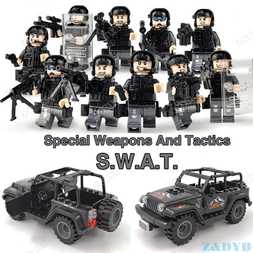 swat police minifigures compatible lego swat police