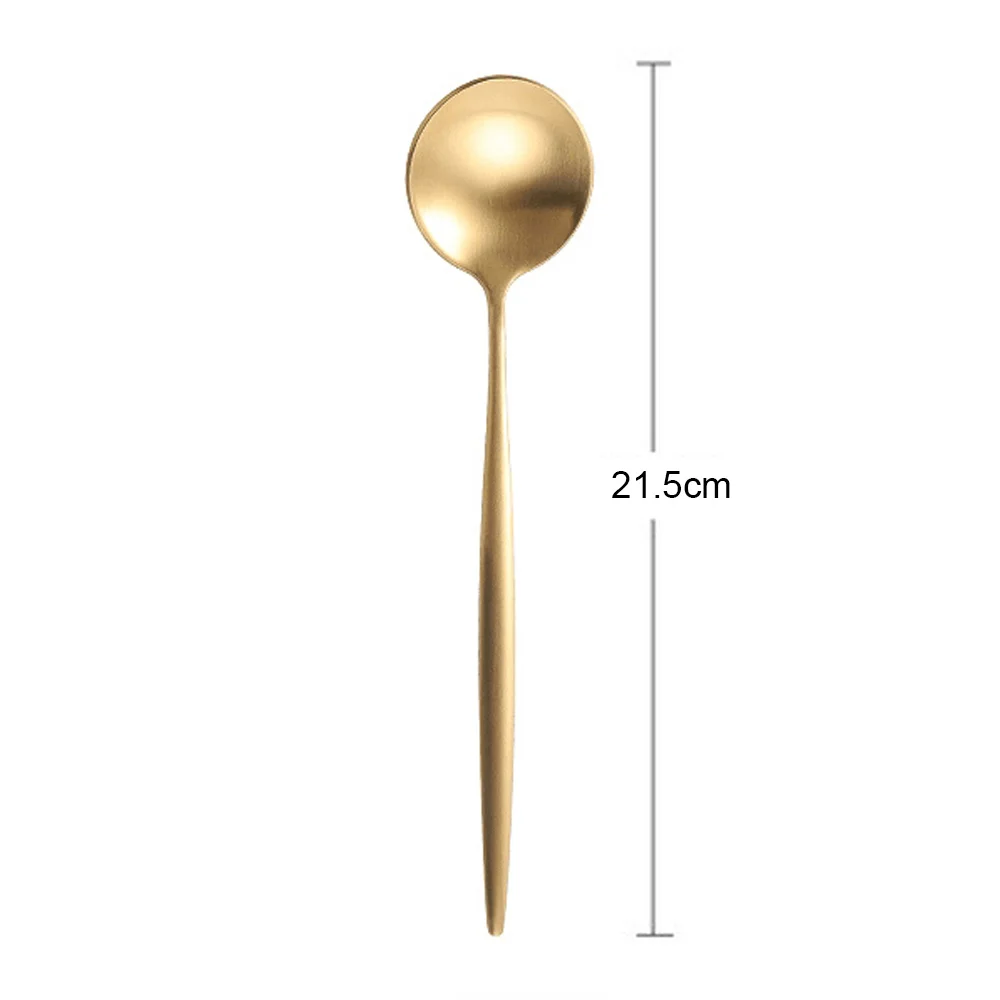 main spoon Инструмент палочки для еды коллекция золотые столовые приборы из нержавеющей стали столовая посуда портативные ложки кухонные инструменты столовая вилка - Цвет: main spoon