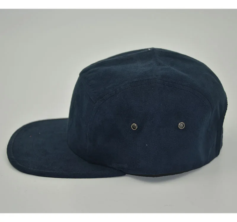 5 панелей Кепка с плоским козырьком темно-синий snapback cap полиэстер материал с металлическими Люверсами малое количество по индивидуальному дизайну