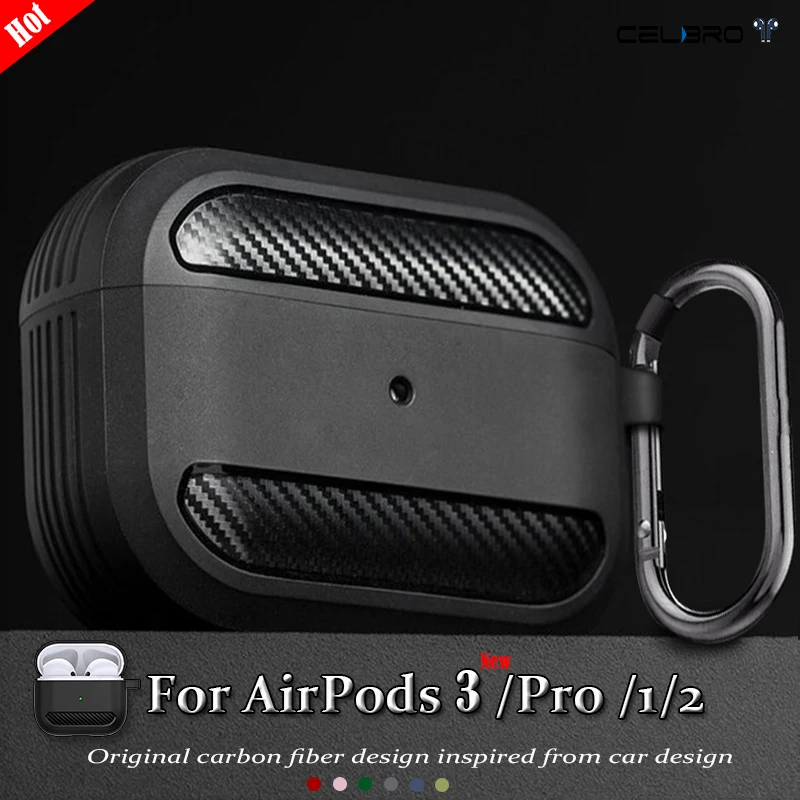 Carbon Fiber Covers For Apple AirPods Pro 2 1 Case Protective Cover Tpu Anti Shock AirPod 3 Earphone Accessories | Электроника