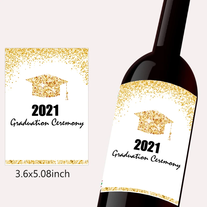 2021 Graduation Party Ceremony Stickers Wine Bottle Labels Congratulation 2021 Finish Education Graduation Event Decor - Party & Holiday Diy ...