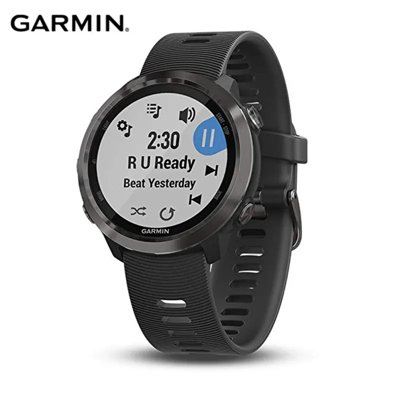 Оригинальные gps часы Garmin Forerunner 645 музыка, часы для бега с gps оплатить NFC платежи на запястье Монитор сердечного ритма smartwatch для мужчин - Цвет: Серый