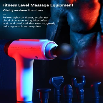 

LCD Display Massage Gun Deep Muscle Massager Muscle Pain Body Massage Exercising Relaxation Slimming Shaping Pain Relief 4 Heads