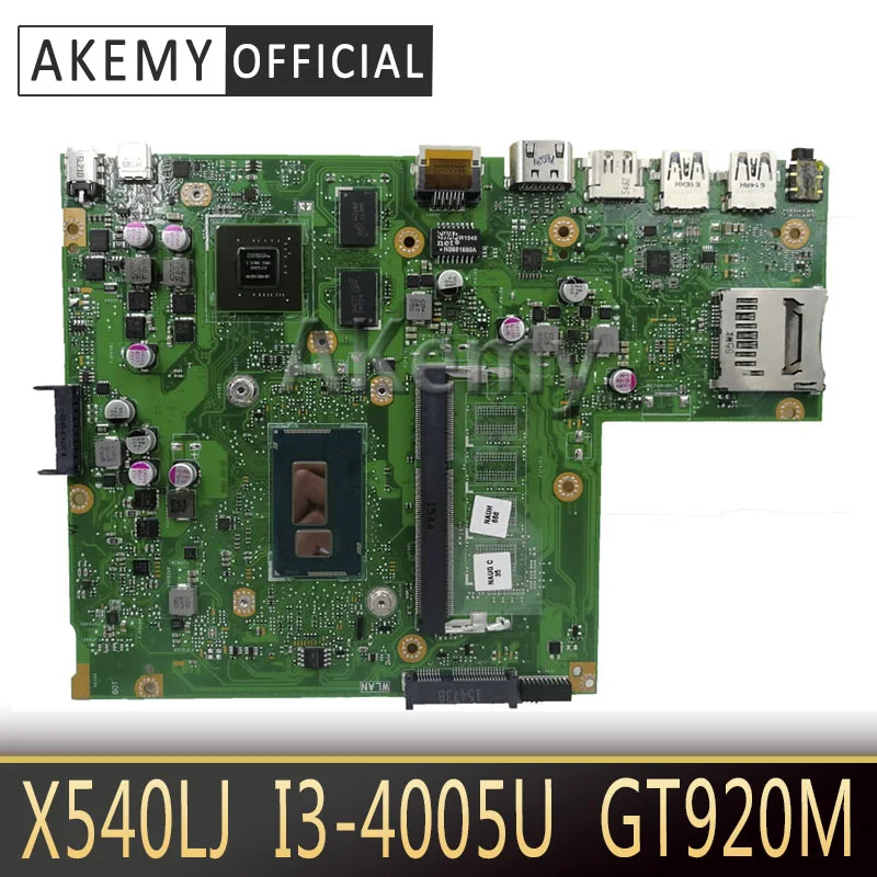 Akemy X540LJ материнская плата для ноутбука ASUS X540L F540L X540 тест оригинальная I3-4005U GT920M |