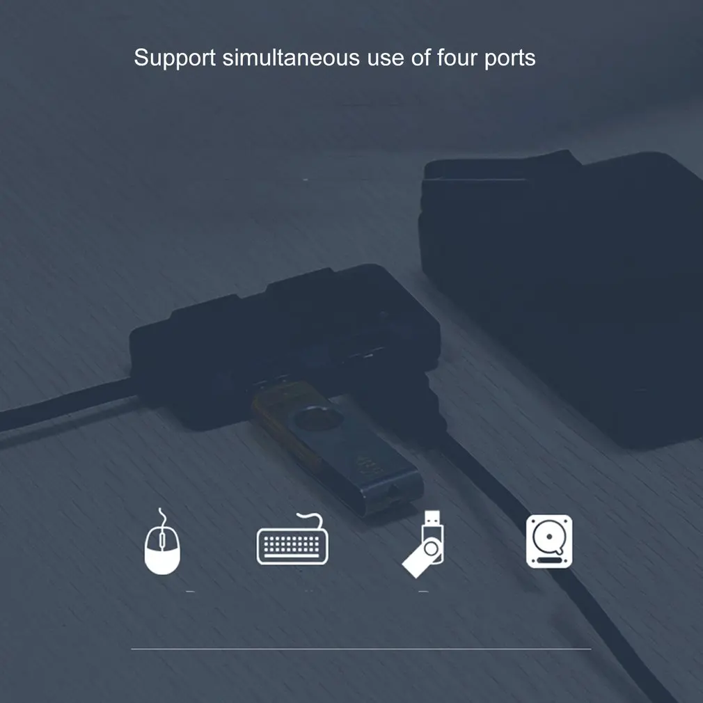 4 порта USB 3,0 Супер Скоростной концентратор питание портативный тонкий Встроенный кабель расширения данных синхронизации зарядки адаптер