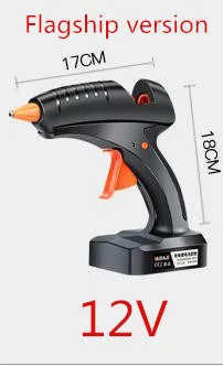 12V Беспроводной термоклей Gun40W 60 Вт 12 В перезаряжаемый литиевый аккумулятор беспроводной Профессиональный инструмент для ремонта для клея пистолет для 11 мм клея Stic - Цвет: 12V