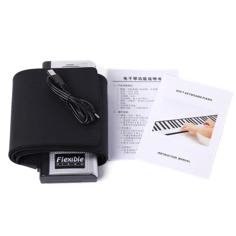 

Foldable 61 Keys Flexible Soft Electric Digital Roll Up Keyboard Piano