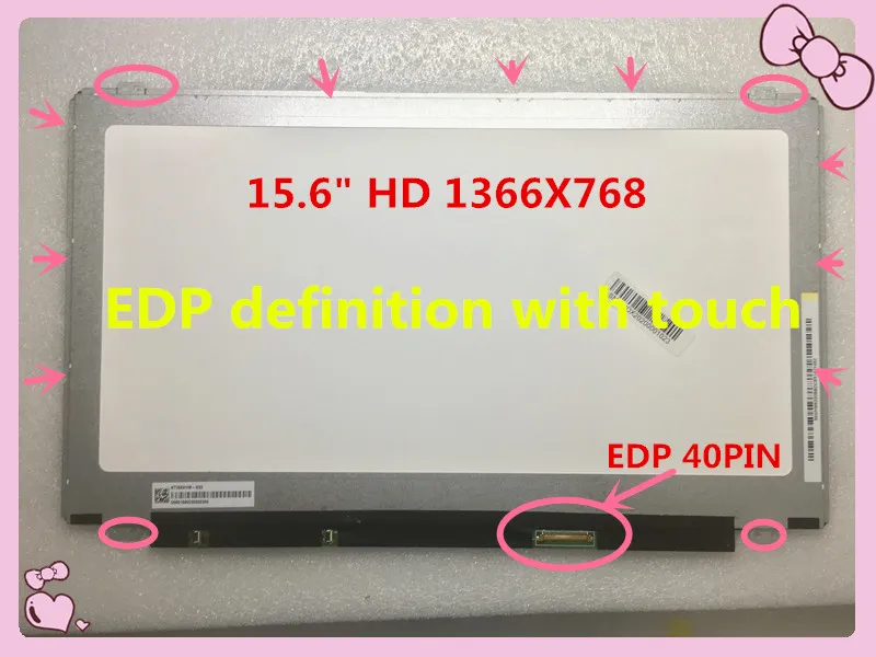 

Laptop Matrix 15.6" Touch LCD Screen NT156WHM-A00 NT156WHM-N33 For Dell D/PN 01Y21W For Dell Inspiron 5558 P51F HD 1366X768