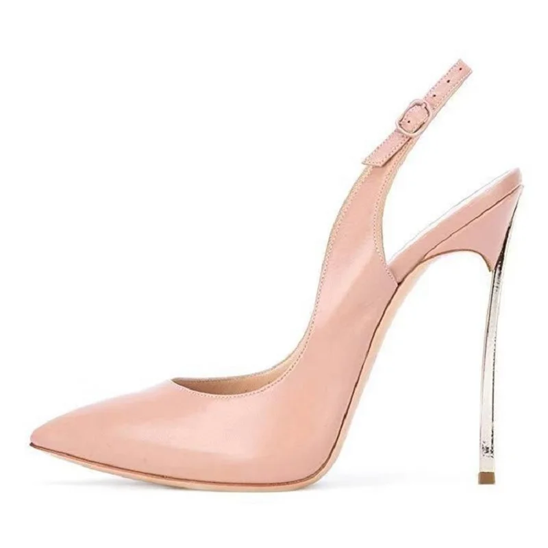 

Spring and summer new pointed toe shallow mouth PU stiletto sandals banquet dress all-match large size custom women single shoes